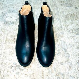 JOURNEE COLLECTION Womens Black Ellis Almond Toe Block Heel Booties 7.5 M